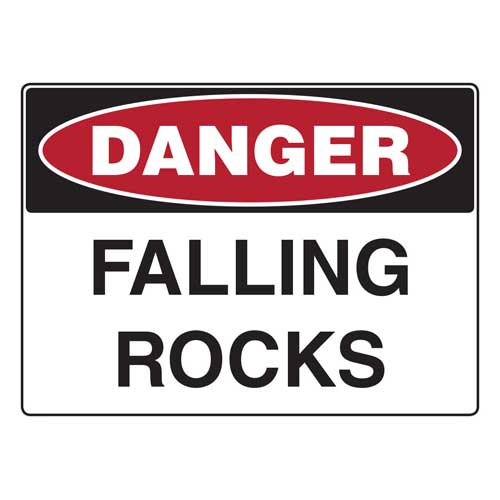 BEWARE of FALLING ROCKS Aluminum 8x12 Metal Vintage Reproduction Danger Sign 