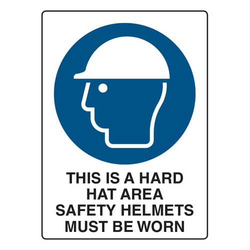 Safety SignSafety Helmets Must Be Worn In This Area Safety Sign 