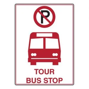 Tour Bus Stop signs