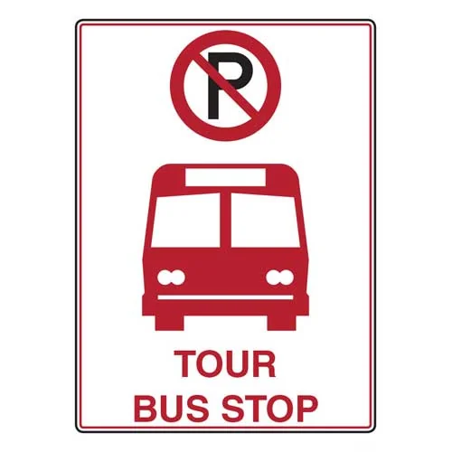 Tour Bus Stop signs