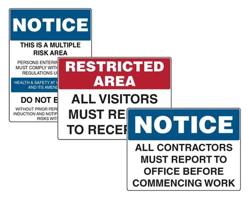 safety hazard signs